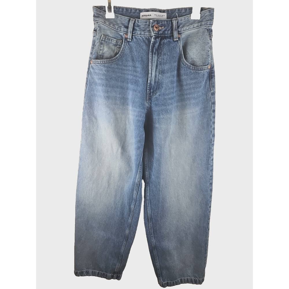 BERSHKA Jeans mens Size 29X30 Super Baggy High Rise Baggy Wide Leg Pants